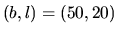 $(b,l)=(50,20)$
