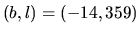 $(b,l)= (-14,359)$